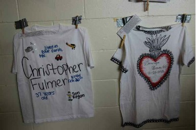 T-shirts from the Minnesota Coalition for Battered Women's Clothesline Project to commemorate Minnesotans murdered as a result of domestic violence in 2012